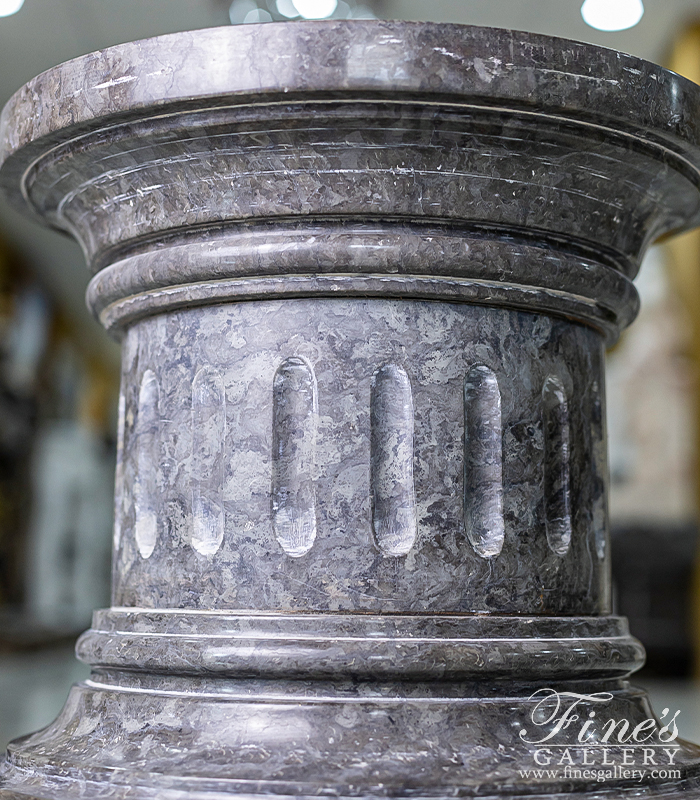 Marble Bases  - Short Black Marble Column Base - MBS-055